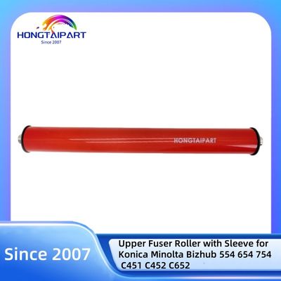 Купить Верхний фьюзерный ролик с рукавами для Konica Minolta Bizhub 554 654 754 C451 C452 C652 Цветной копировщик Тепловой ролик HONGTAIPART онлайн изготовление